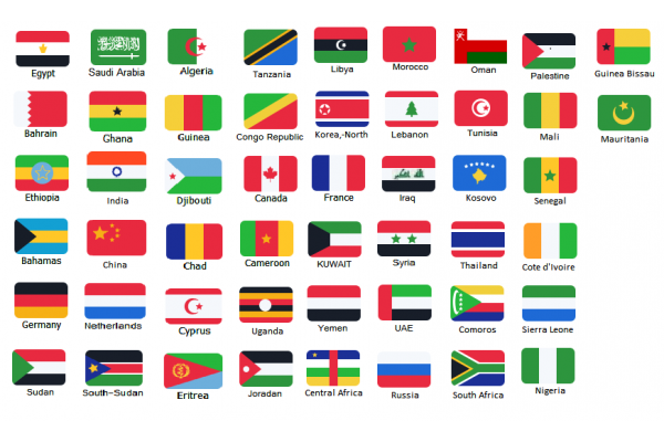 ٥٠ دولة عربية وافريقية  Members from 50 Arab and African countries